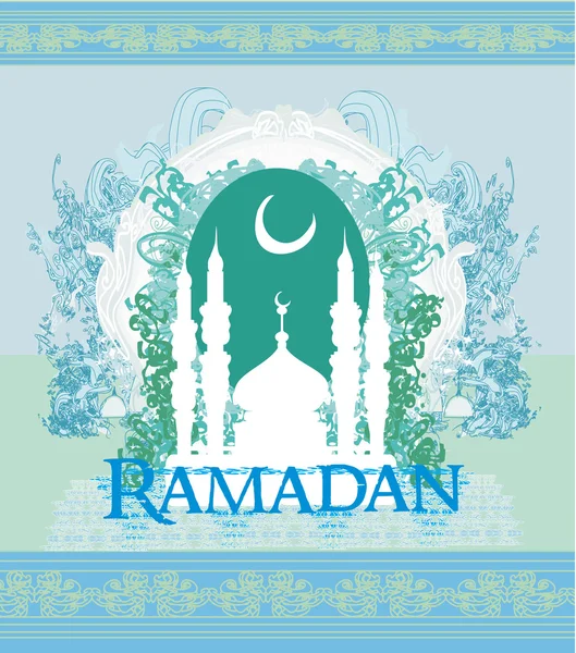 Ramadan achtergrond - moskee silhouet vector kaart — Stockvector