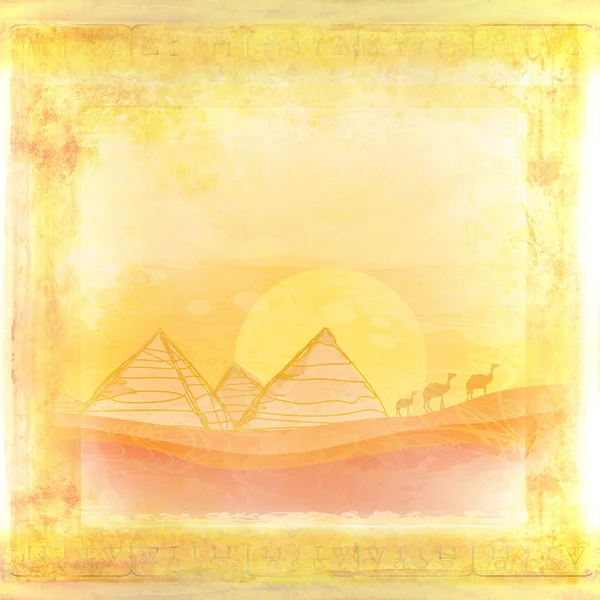 Piramitleri ile eski kağıt — Stok fotoğraf