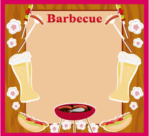 Barbecue Party Invitation — Stock Vector