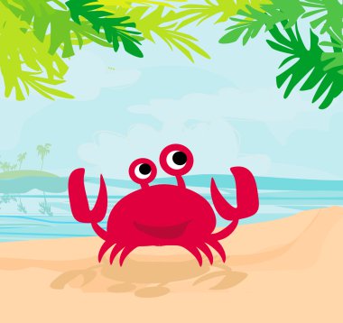 Komik bir yengecin tasviri