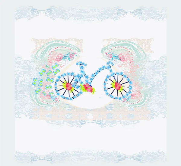 Abstracte bloemenfiets illustratie — Stockvector