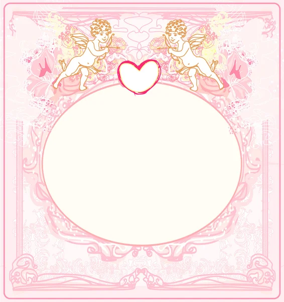 情人节快乐卡上有茶杯 — 图库矢量图片