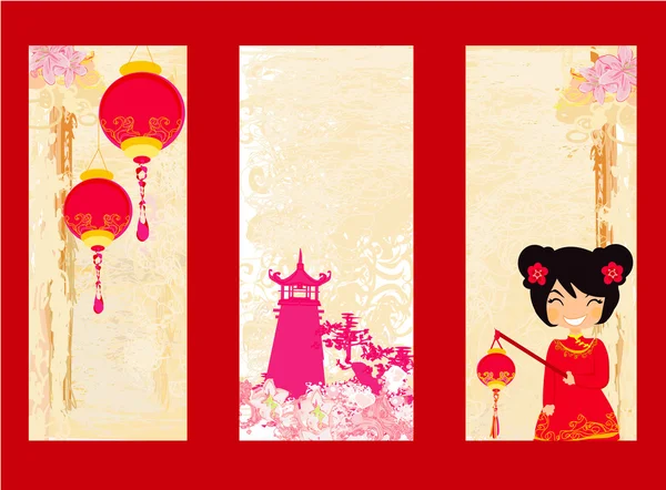 Chinese New Year cards and banners collection — Stock Vector