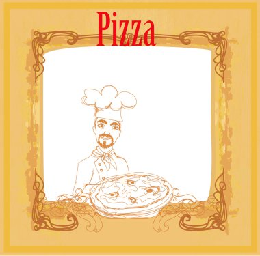 Pizzalı şef, klasik kart.