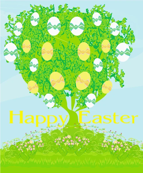 Easter tree card — Stock Vector