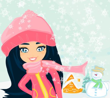 Küçük kız ve kardan adam