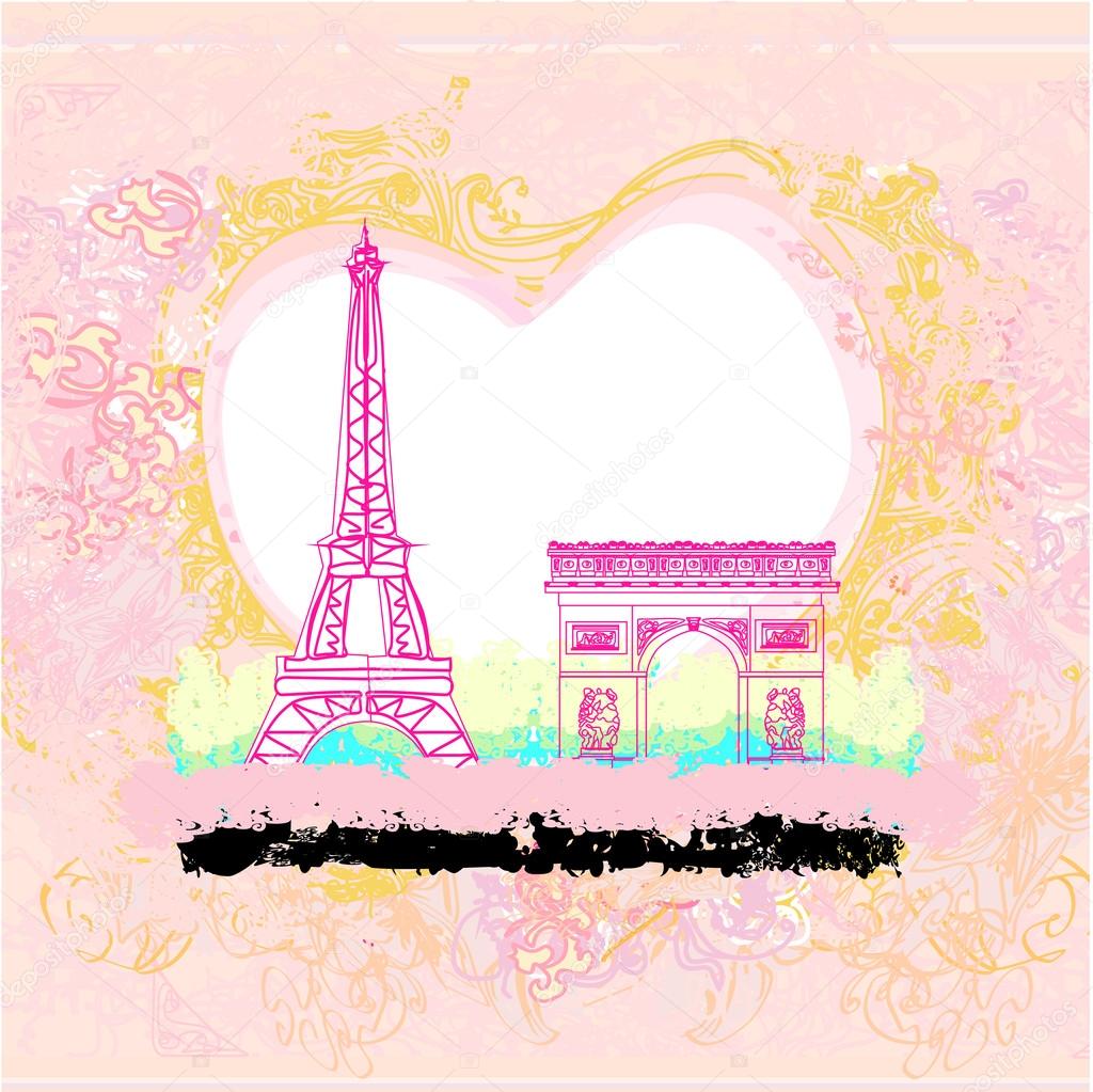 Eiffel tower artistic background. Vector illustration.