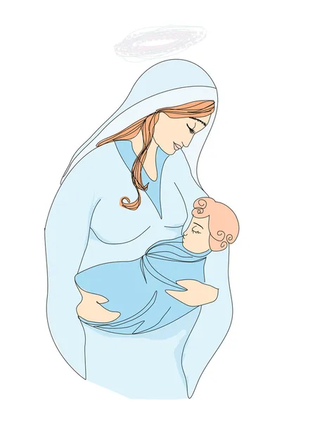 Мадонна и дитя Иисус — стоковый вектор