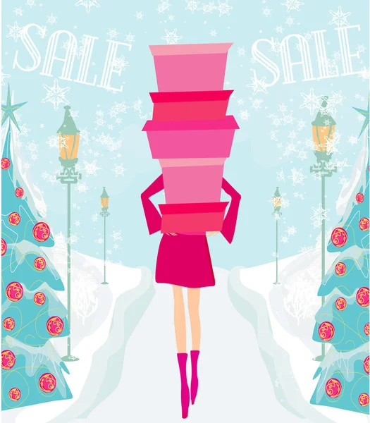 Noel alışverişi - kış indirimi kartı