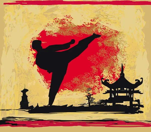 Karate Grunge fundo — Vetor de Stock