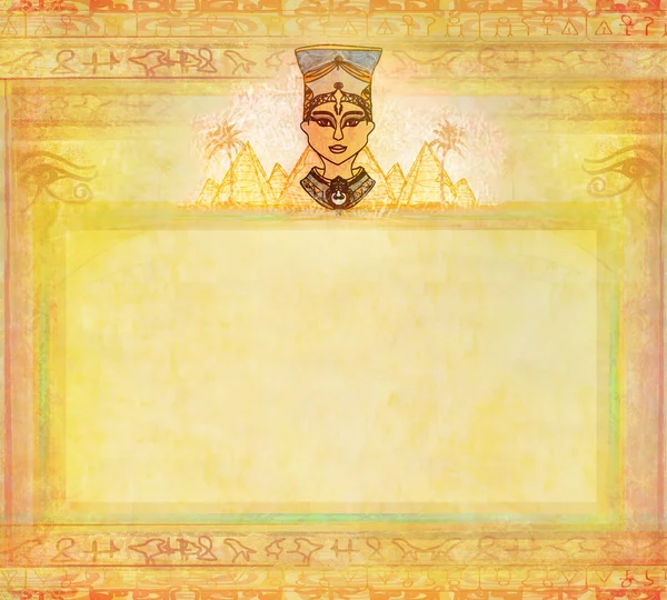 Altes Papier mit ägyptischer Königin — Stockfoto