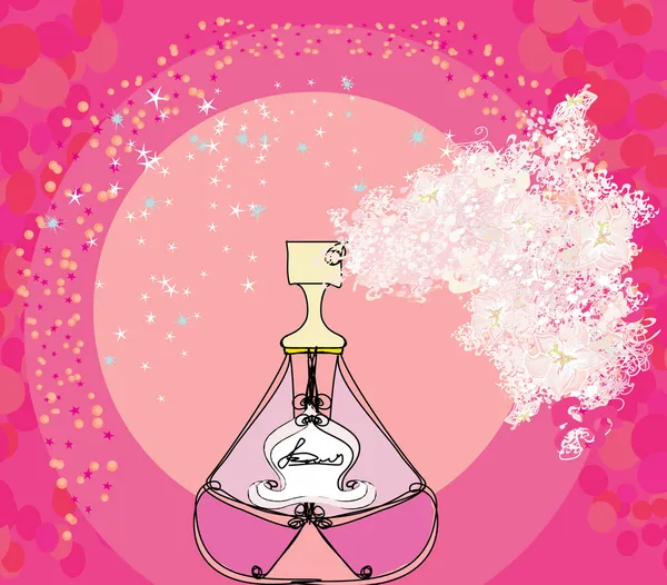 Bouteille de parfum à l'arôme floral — Image vectorielle