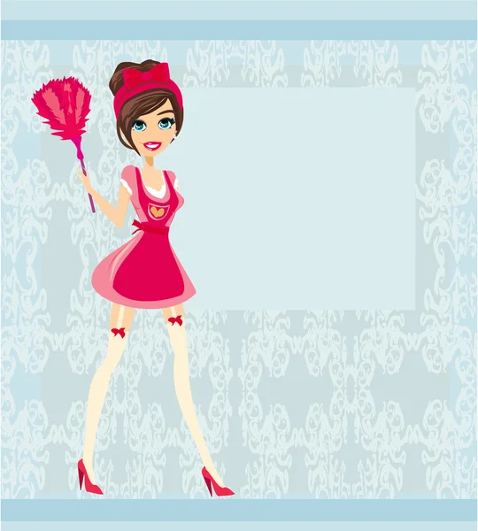 Sexy pinup style french maid — Stock Vector