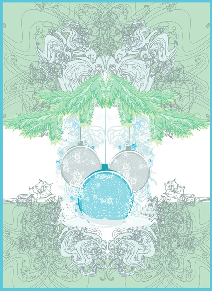 ( 영어 ) Christmas Baubles Background for Elegant Invitation — 스톡 벡터