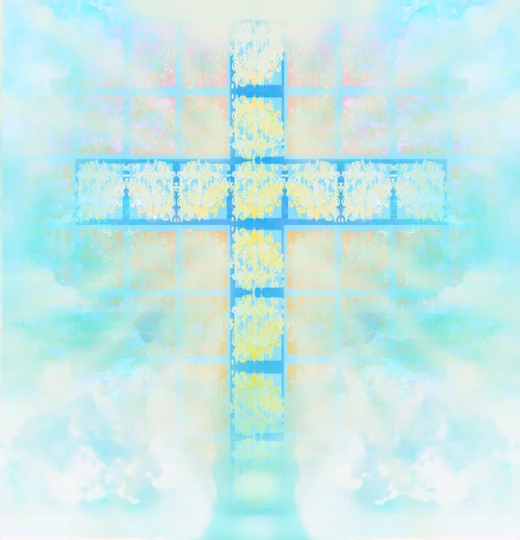 Croix de verre dans le ciel — Photo