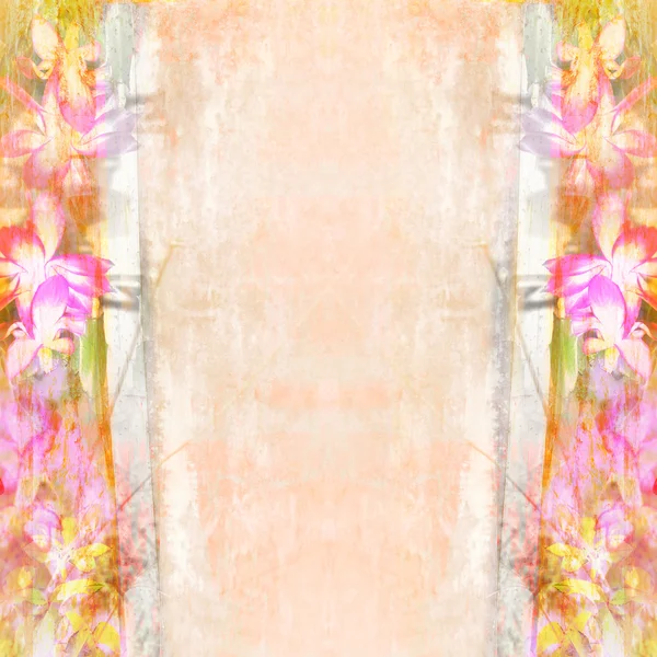 ビンテージ花のキャンバス フレーム — ストック写真