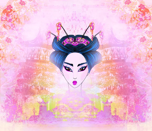 Résumé Magnifique portrait de geisha — Photo