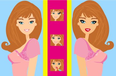 Kız makyaj yapıyor.