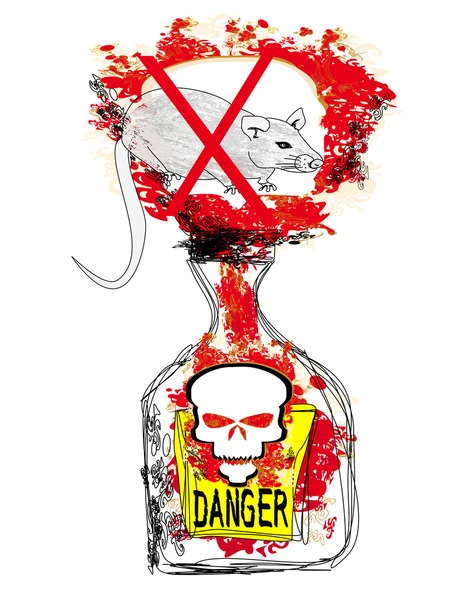 Bouteille de poison de rat — Image vectorielle