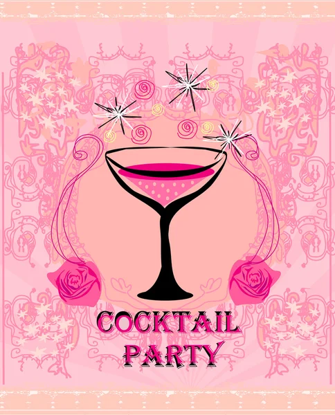 Cocktail κόμμα Πρόσκληση Card — Διανυσματικό Αρχείο