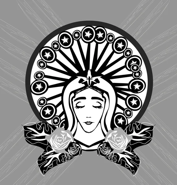 Santísima Virgen María retrato — Vector de stock