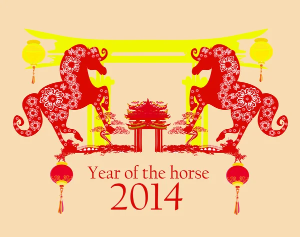 Año de diseño gráfico del caballo — Vector de stock