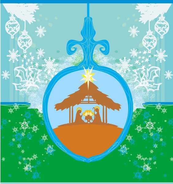 Naissance chrétienne de Noël scène de l'enfant Jésus en transparent — Image vectorielle