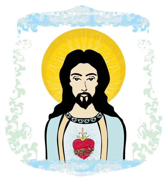 Sacred Heart of Jesus illustration — Stock Vector