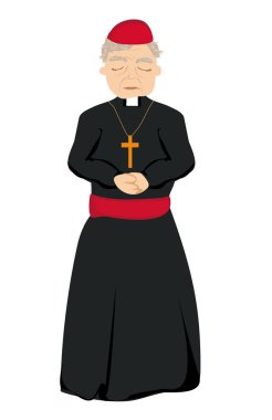 Catholic priest on a white background, vector clipart