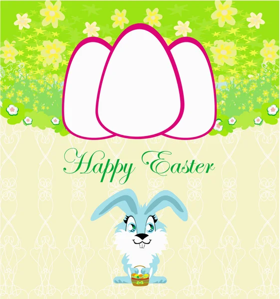 Greeting Card with Easter bunny — Stock Vector