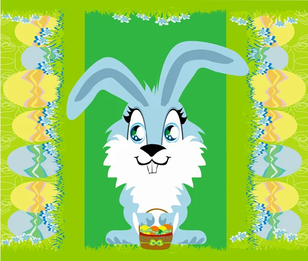 Greeting Card with Easter bunny — Stock Vector