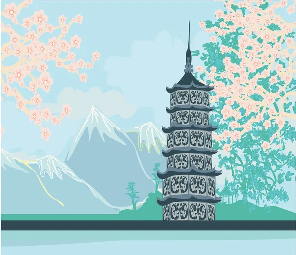 Prachtig landschap in Japan — Stockvector