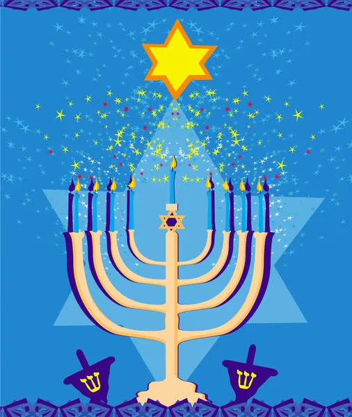 Hanukkah menorah抽象卡片的向量图 — 图库矢量图片