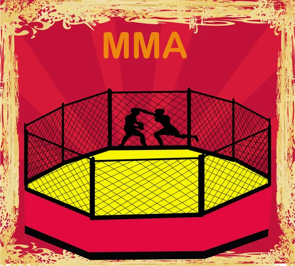 MMA tävlingar, Grunge affisch — Stock vektor