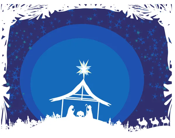 İncil sahnesi - İsa 'nın Beytüllahim' de doğuşu.