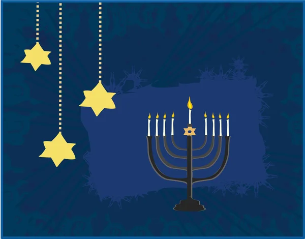 Vektor illustration av hanukkah menorah abstrakt kort — Stock vektor