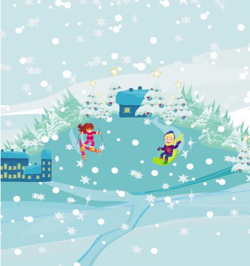 Kış günü eğlence.