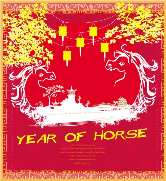 Year of Horse vector graphic design — Stock Vector