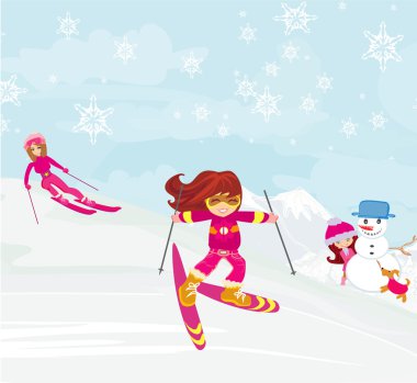 Kış günü eğlence.