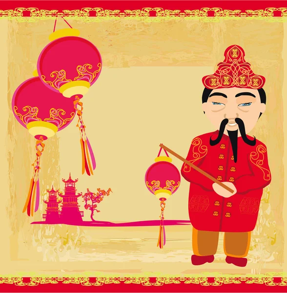 Fête de la mi-automne pour le Nouvel An chinois, Carte abstraite avec colis — Image vectorielle