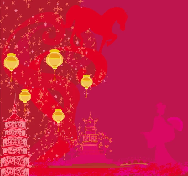 At Yılı - Çin Yeni Yılı 2014 — Stok Vektör