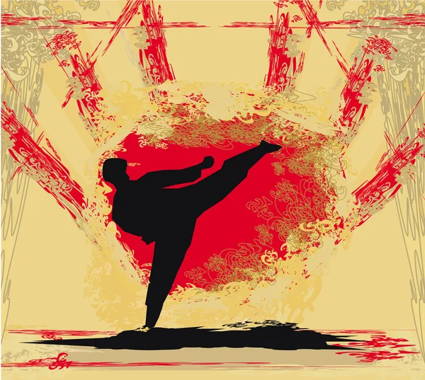 Cartel de Karate Grunge — Archivo Imágenes Vectoriales