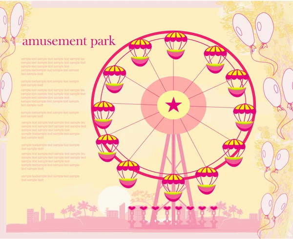 Carte abstraite - illustration de parc d'attractions — Image vectorielle