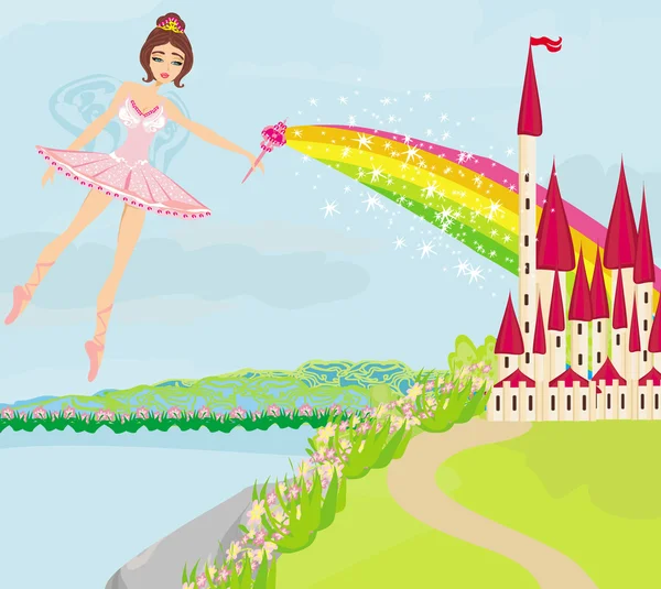 Magic Fairy Tale Princess Castle — Stock Vector