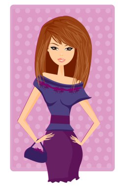 Glamour çantalı kız moda