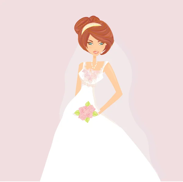 Beautiful bride card — Stock Vector