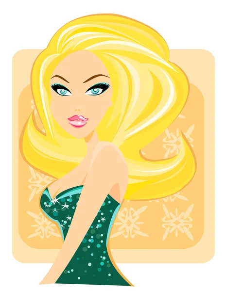 Glamour fashion girl — Stock Vector