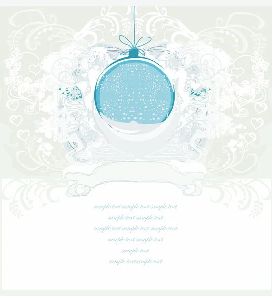 Stile quadro di Natale con bauble card — Vettoriale Stock