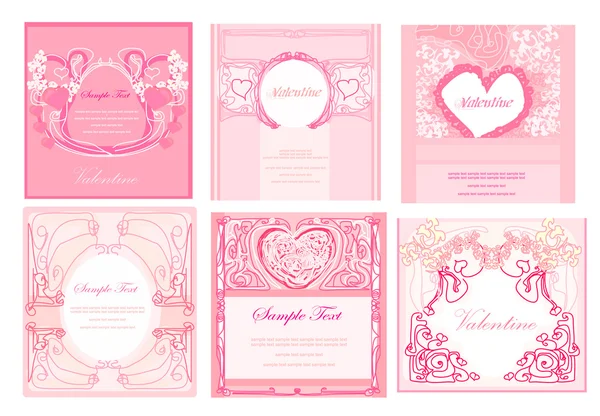 Día de San Valentín. Conjunto de tarjetas vectoriales — Vector de stock