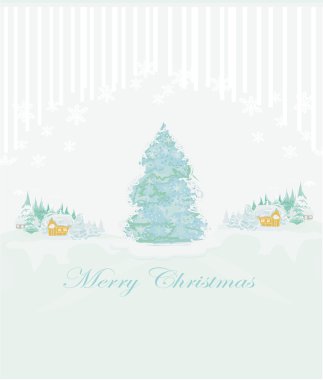 Soyut Noel ağacı kartı 